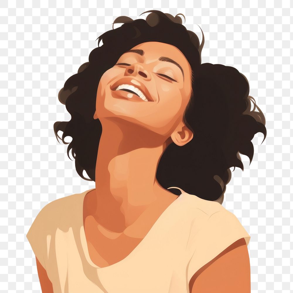 PNG Happy woman laughing adult relaxation. AI generated Image by rawpixel.