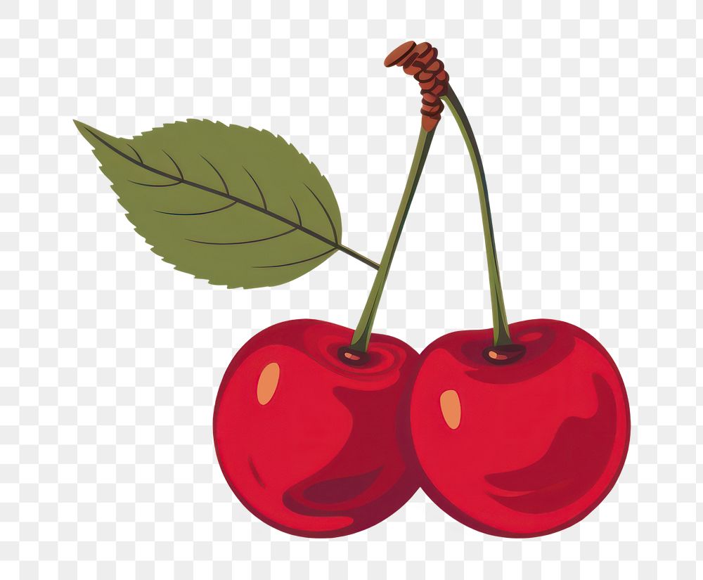 PNG Red cherry icon fruit plant food. AI generated Image by rawpixel.