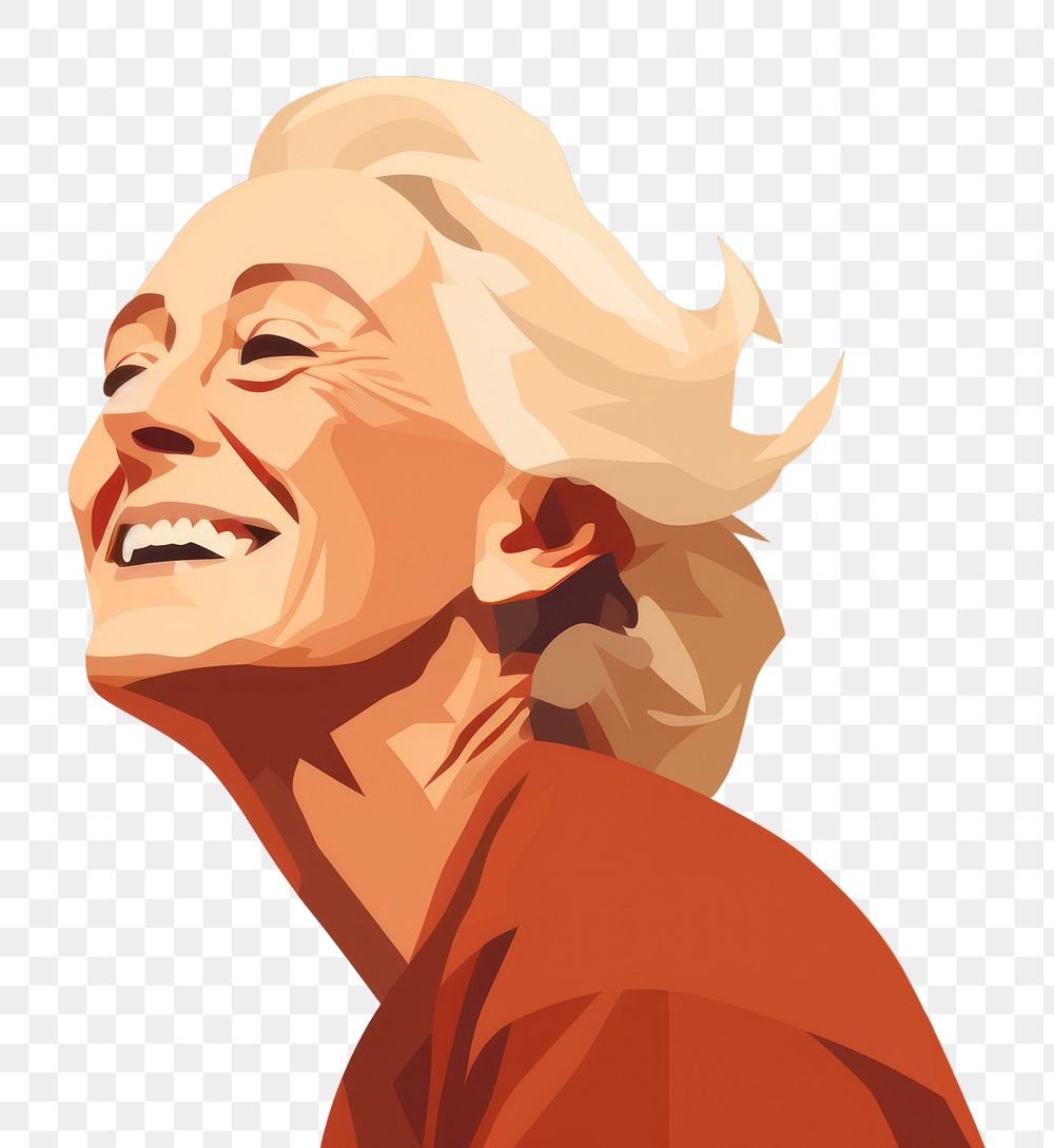 PNG Happy mature woman laughing portrait adult. AI generated Image by rawpixel.