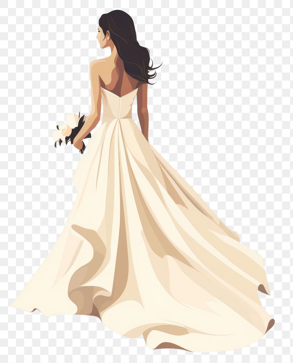 PNG Wedding dress fashion gown. AI generated Image by rawpixel.