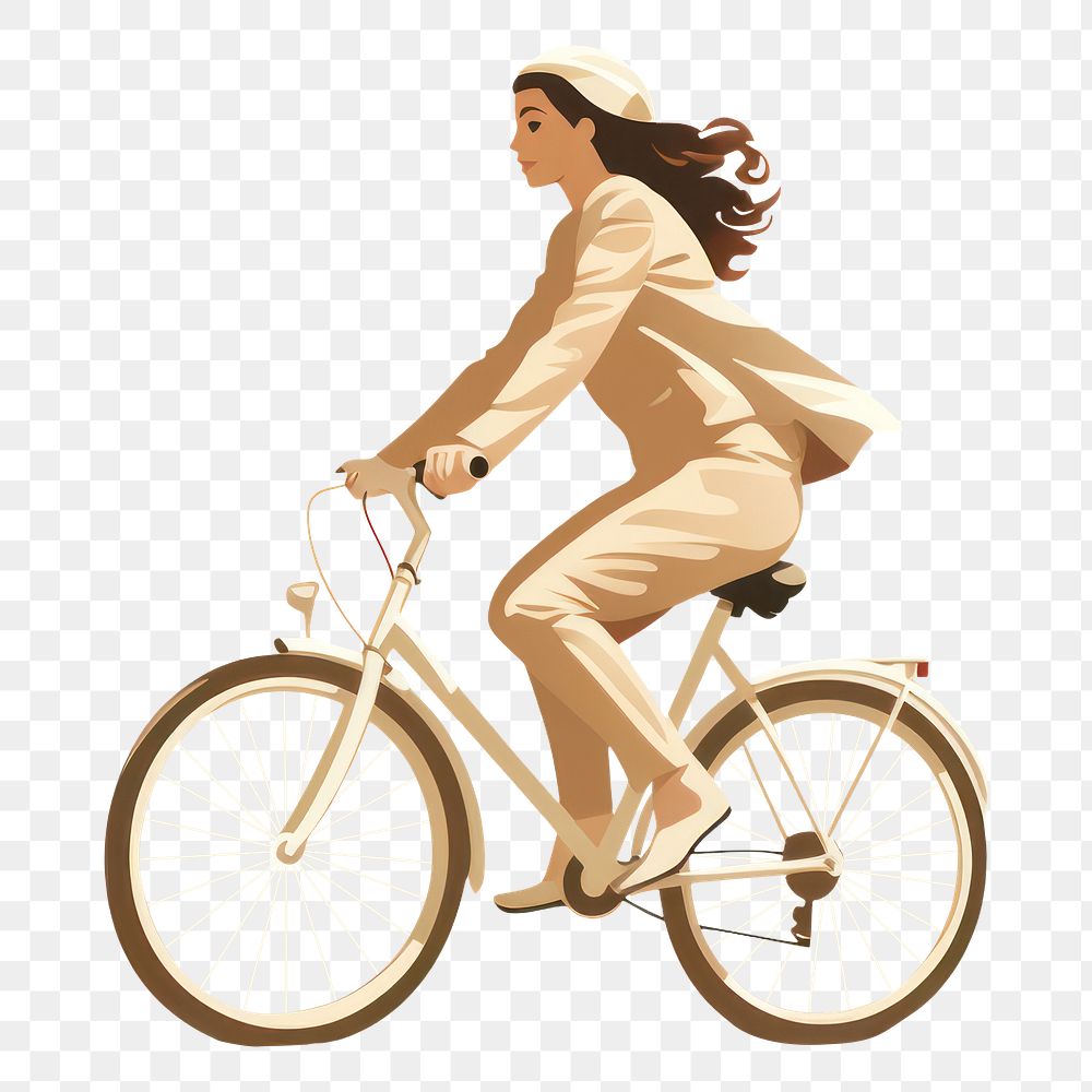 PNG Woman riding bicycle vehicle cycling sports. AI generated Image by rawpixel.