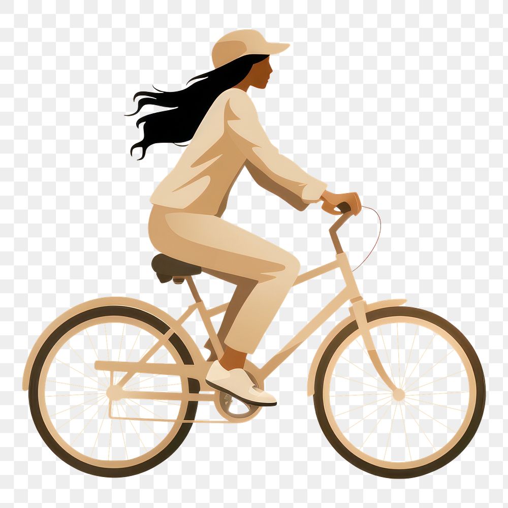 PNG Woman riding bicycle vehicle cycling sports. AI generated Image by rawpixel.