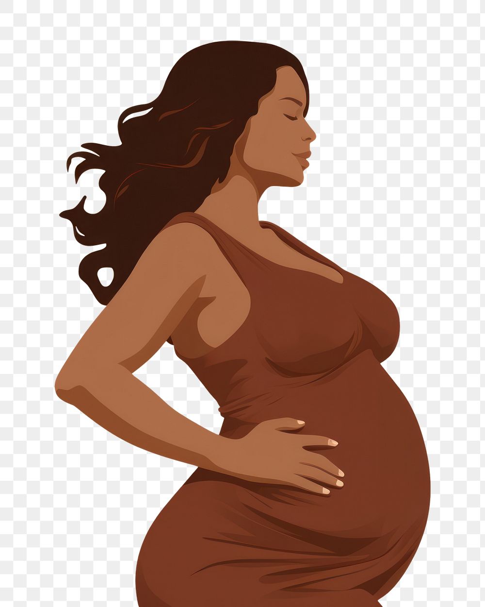 PNG Fat pregnant woman adult anticipation beginnings. AI generated Image by rawpixel.