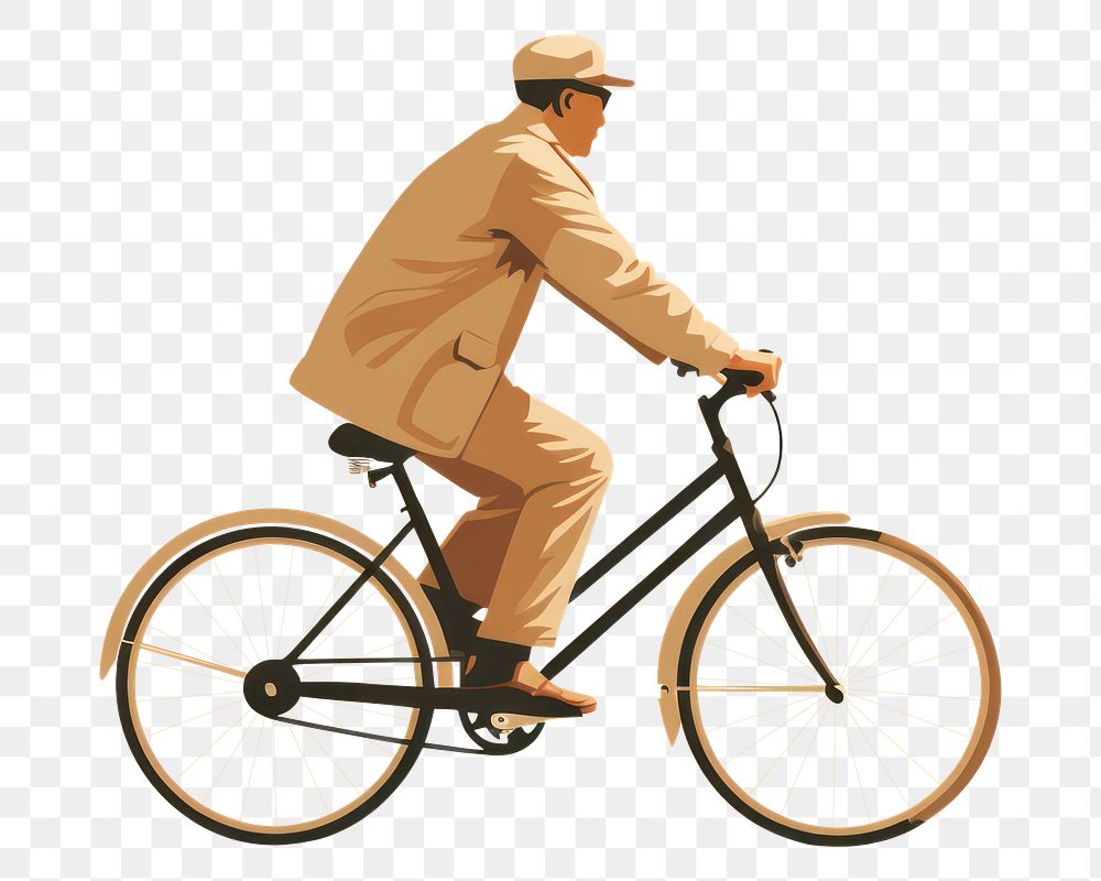 PNG Man riding bicycle vehicle cycling sports. AI generated Image by rawpixel.
