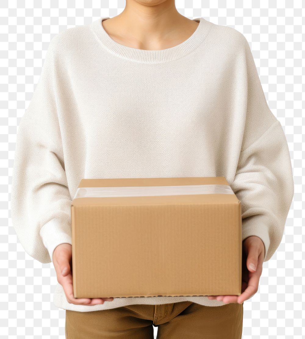 PNG Cardboard sweater carton box. AI generated Image by rawpixel.