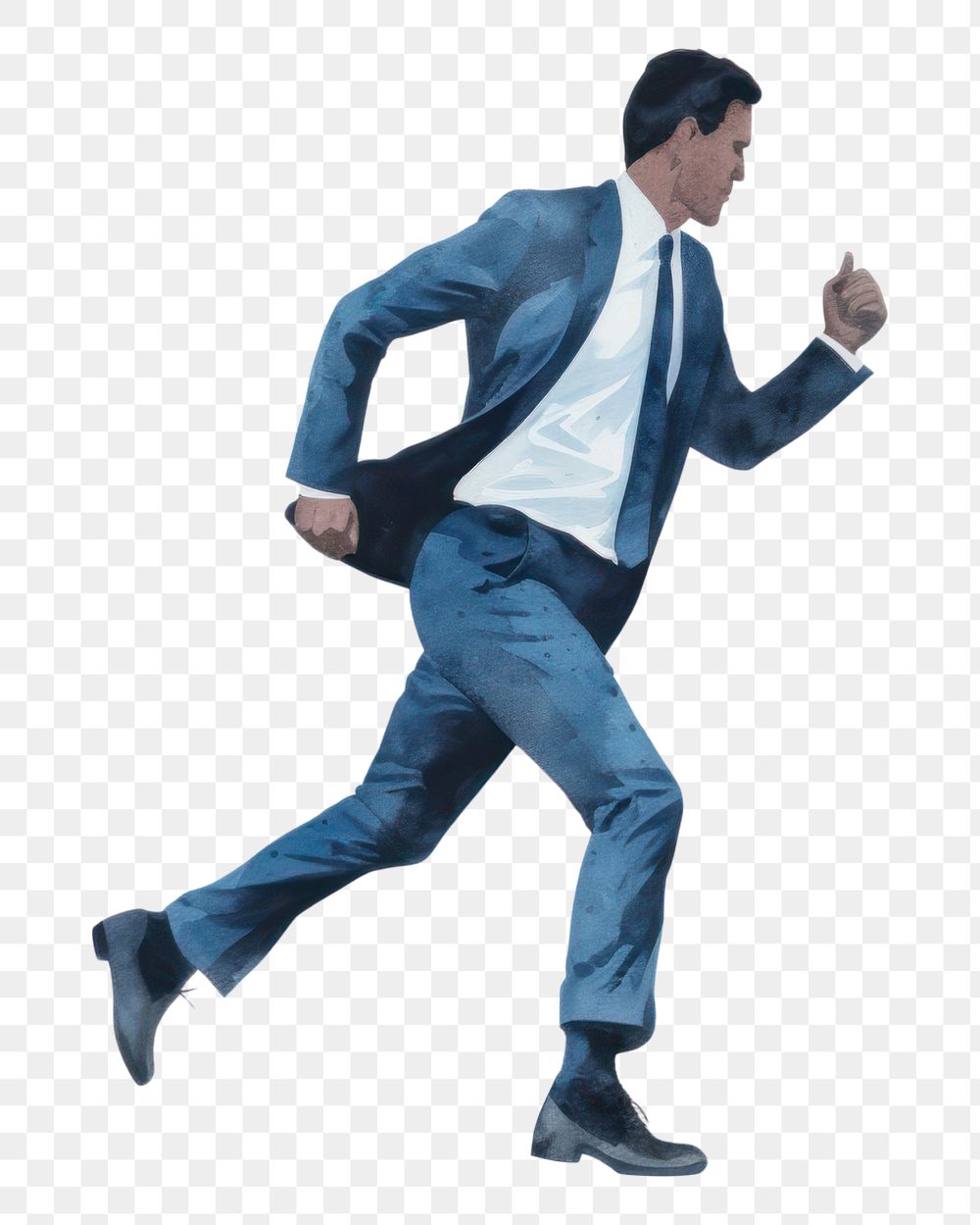 PNG Business man run walking adult blue. 