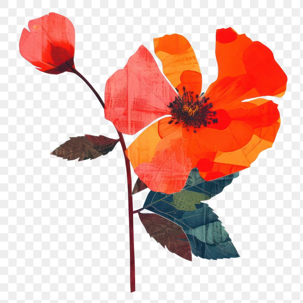 PNG Flower art painting petal. AI generated Image by rawpixel.