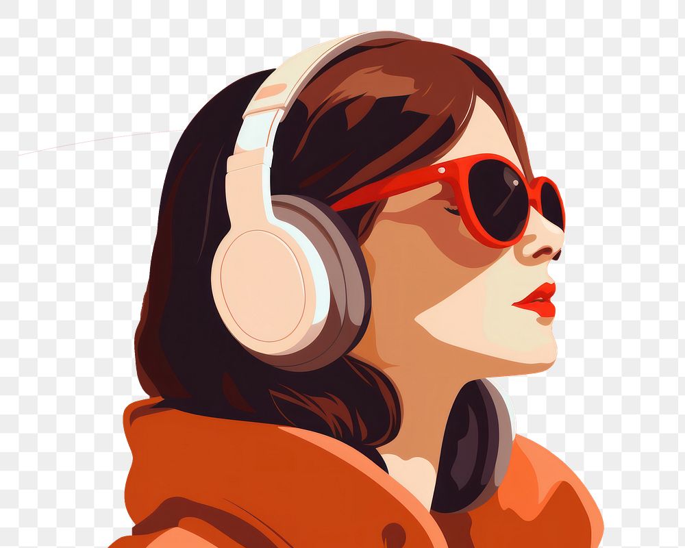 PNG Headphones sunglasses headset adult. AI generated Image by rawpixel.