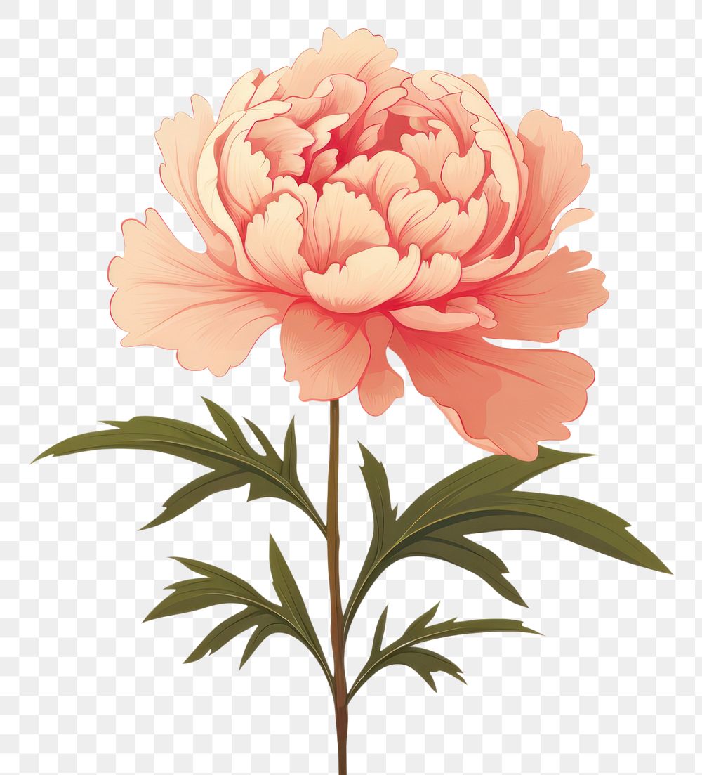 PNG Peony flower plant inflorescence. AI generated Image by rawpixel.