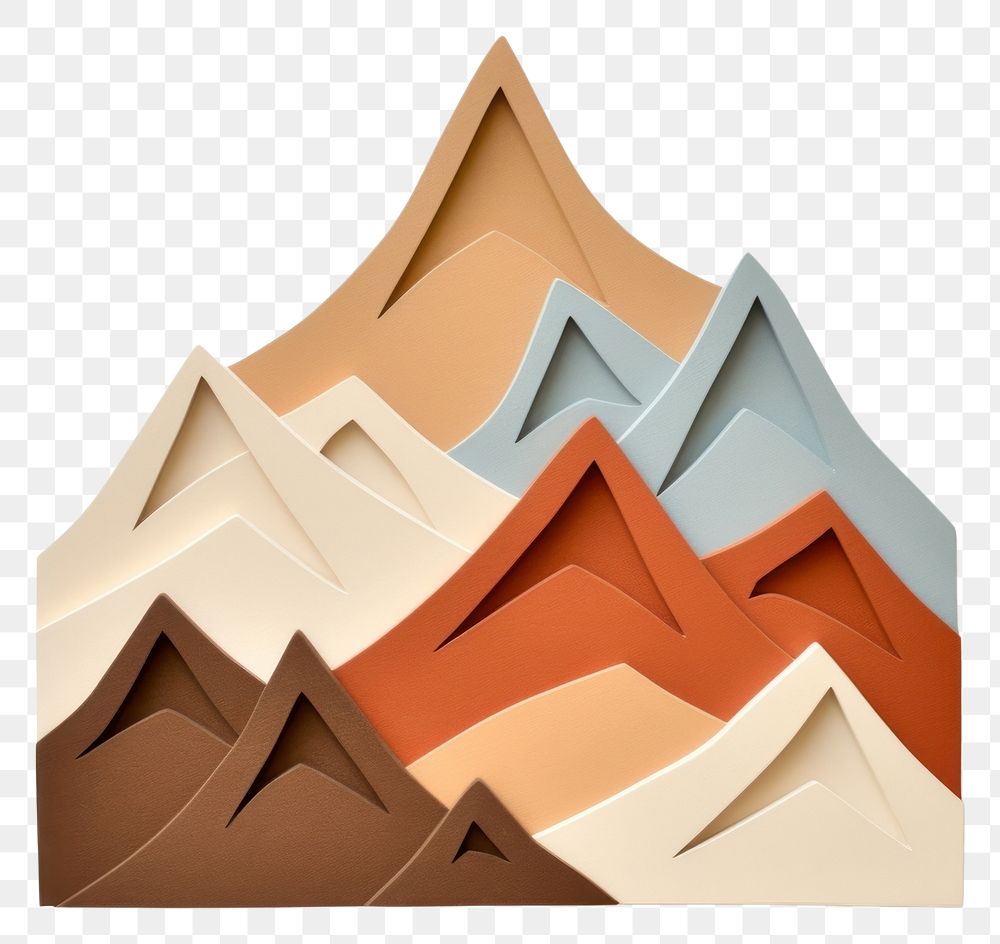 PNG Mountain craft art white background. AI generated Image by rawpixel.