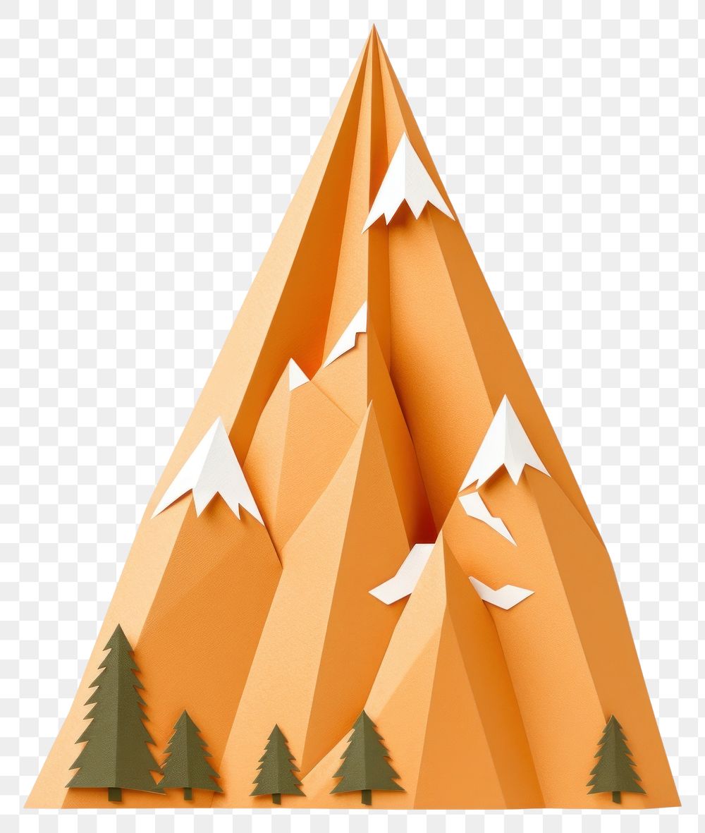 PNG Mountain origami paper art. AI generated Image by rawpixel.