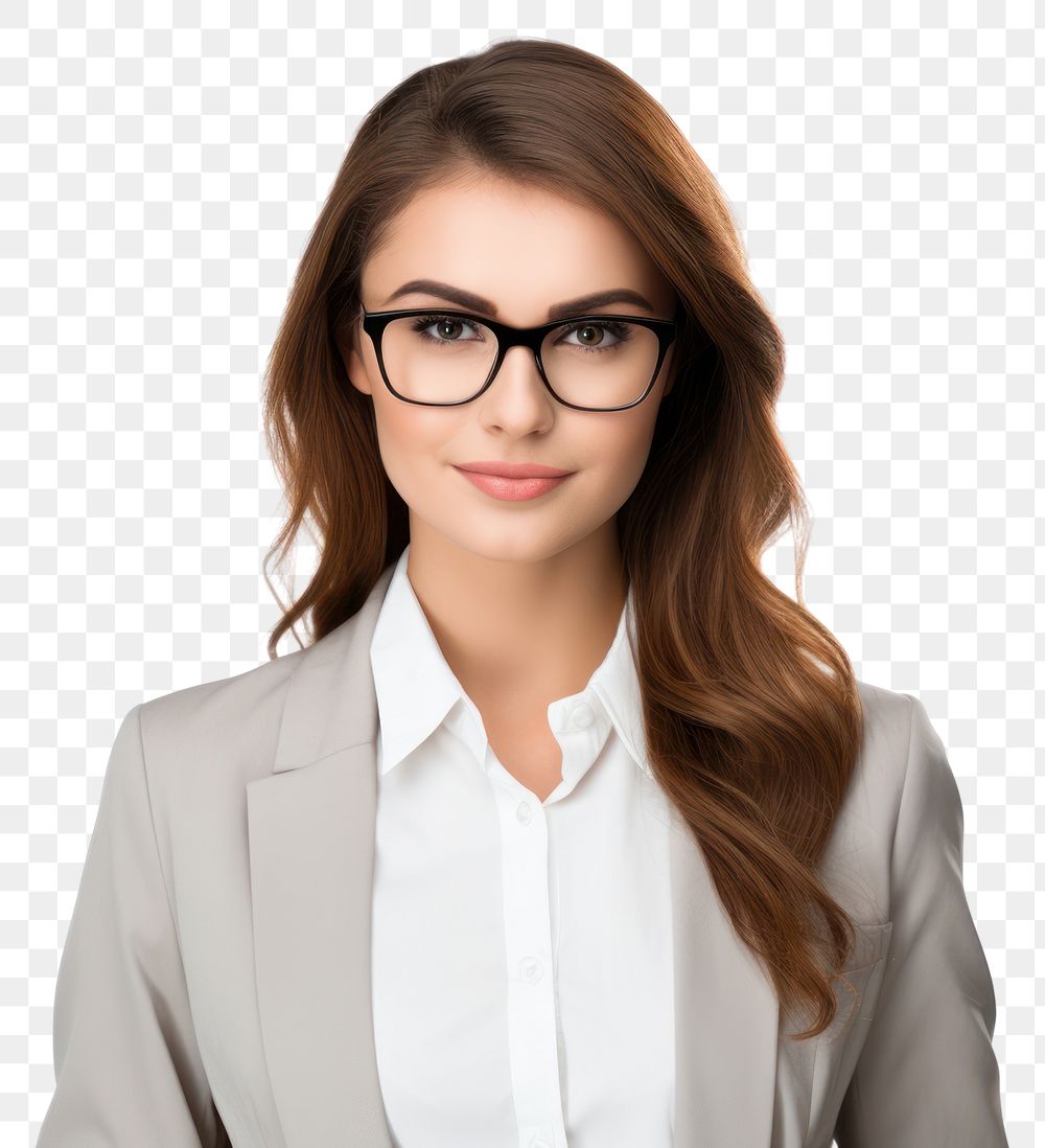 PNG Business woman portrait glasses adult. AI generated Image by rawpixel.