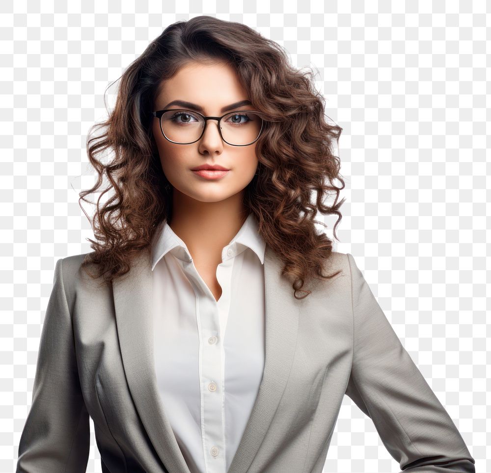PNG Business woman portrait glasses adult. AI generated Image by rawpixel.