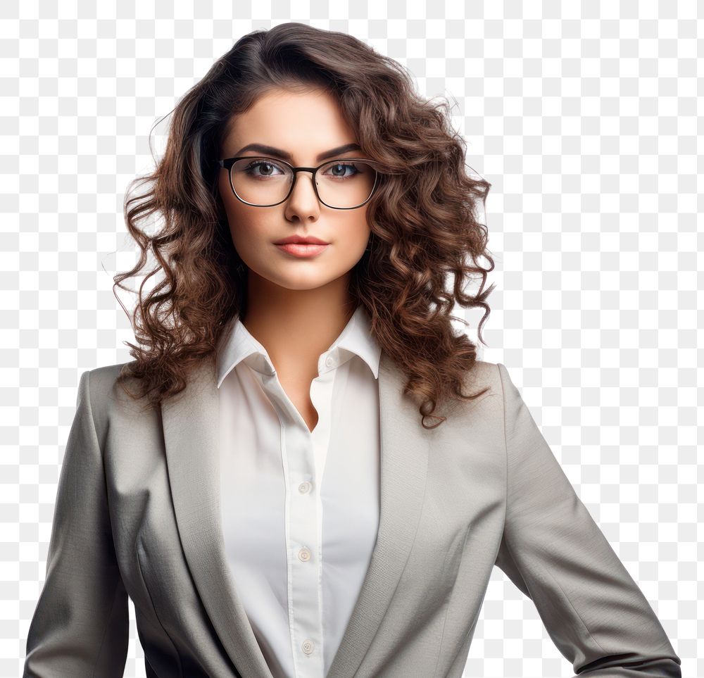 PNG Business woman portrait glasses adult. 