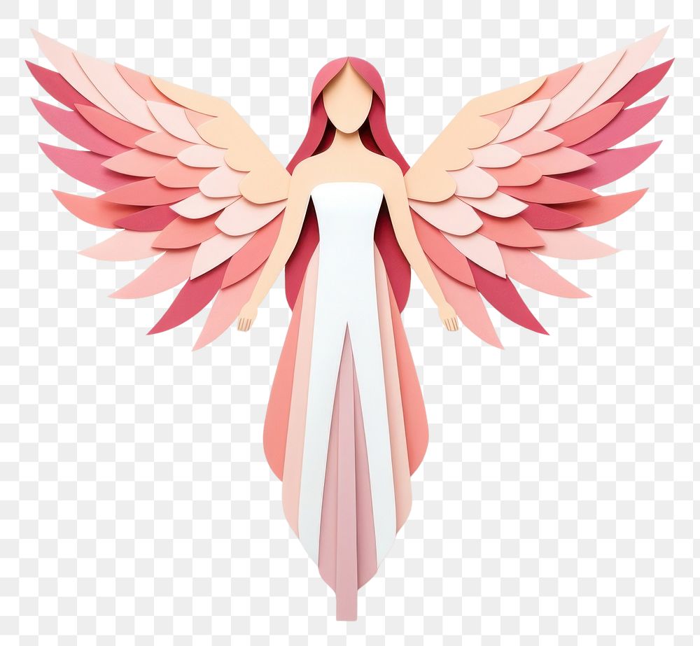 PNG  Angel paper art white background. AI generated Image by rawpixel.