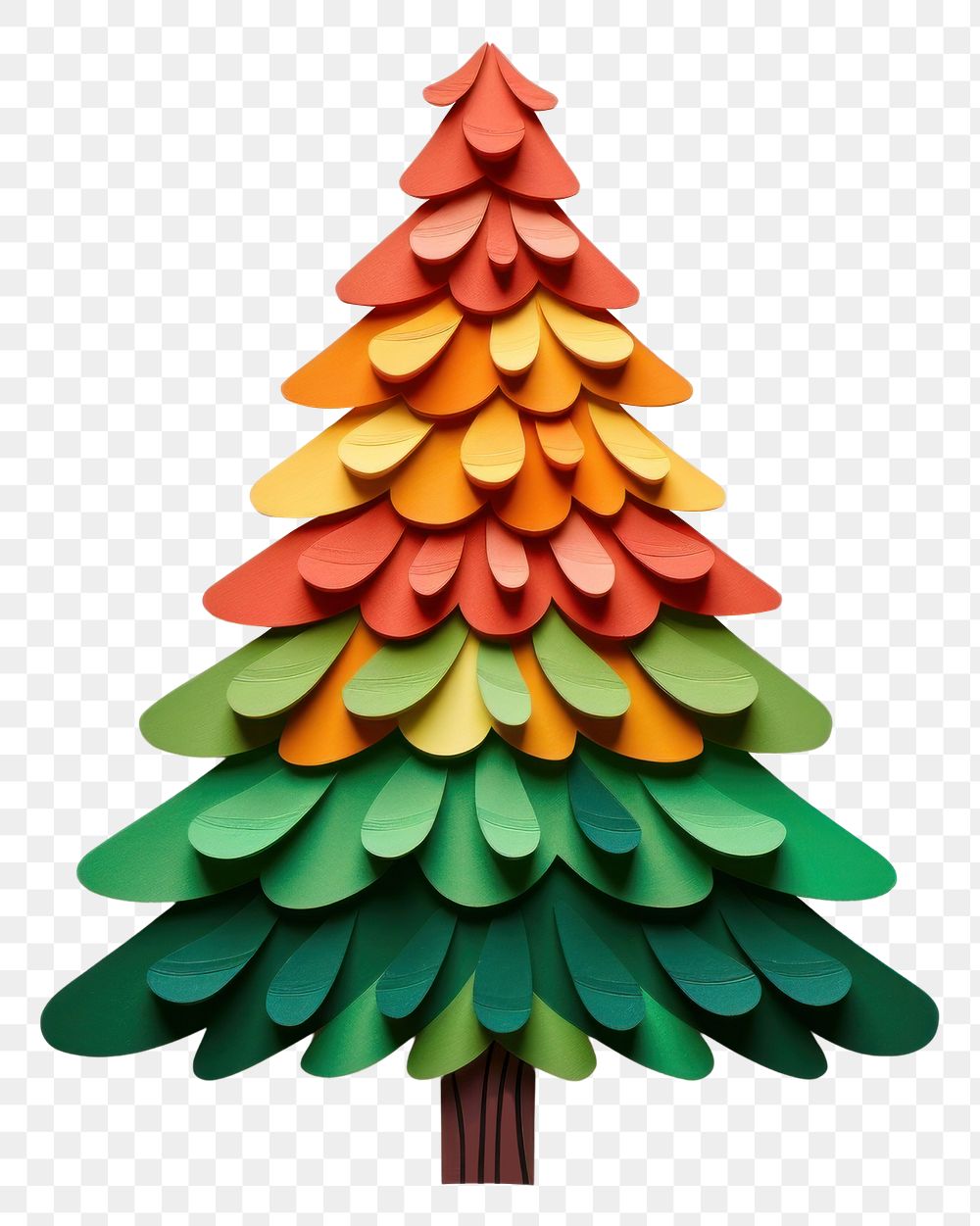 PNG  Chrismas tree paper art white background. AI generated Image by rawpixel.