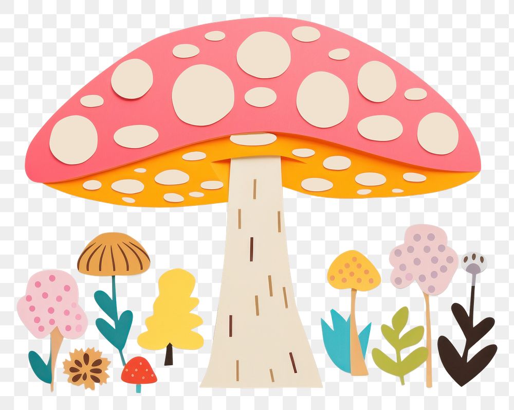 PNG Mushroom pattern plant representation. AI generated Image by rawpixel.