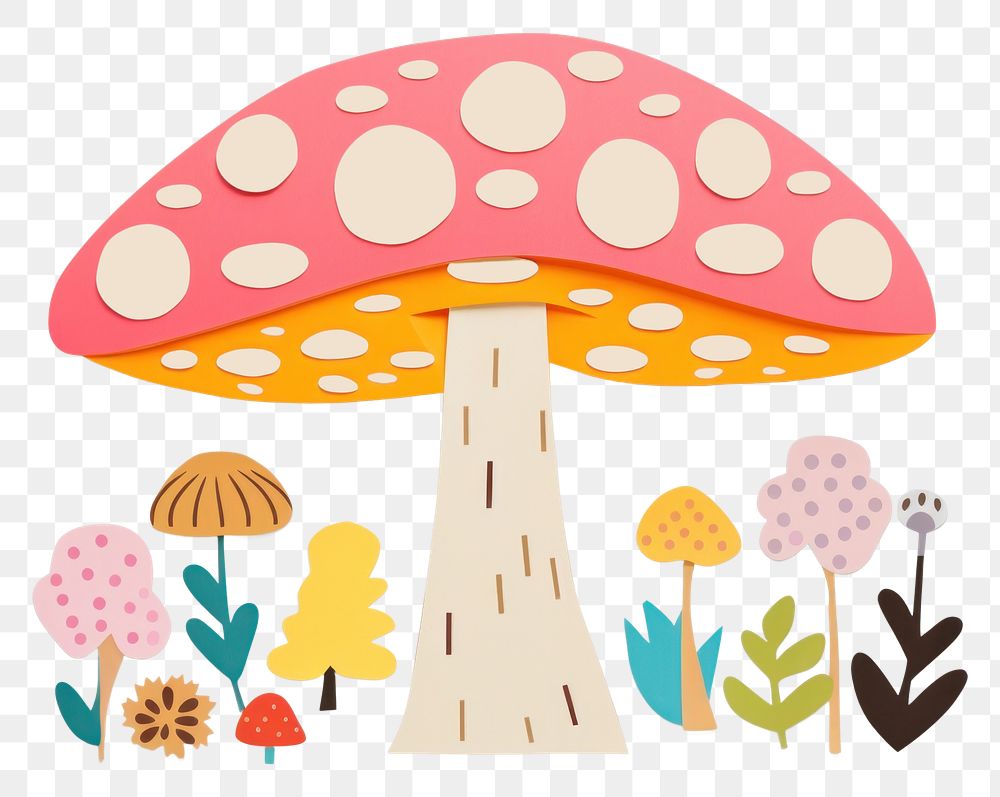 PNG Mushroom pattern plant representation. 