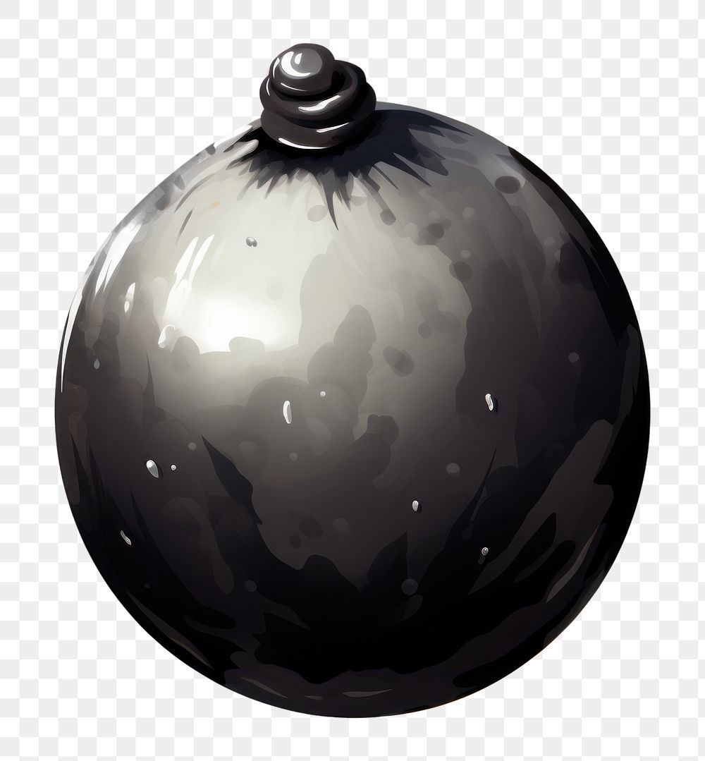 PNG Black Rounded clean Bomb sphere cartoon bomb. AI generated Image by rawpixel.