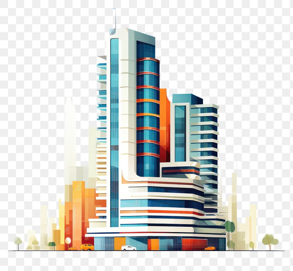 PNG Architecture metropolis skyscraper building. AI generated Image by rawpixel.