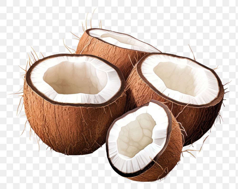 PNG Coconuts fruit plant food. 