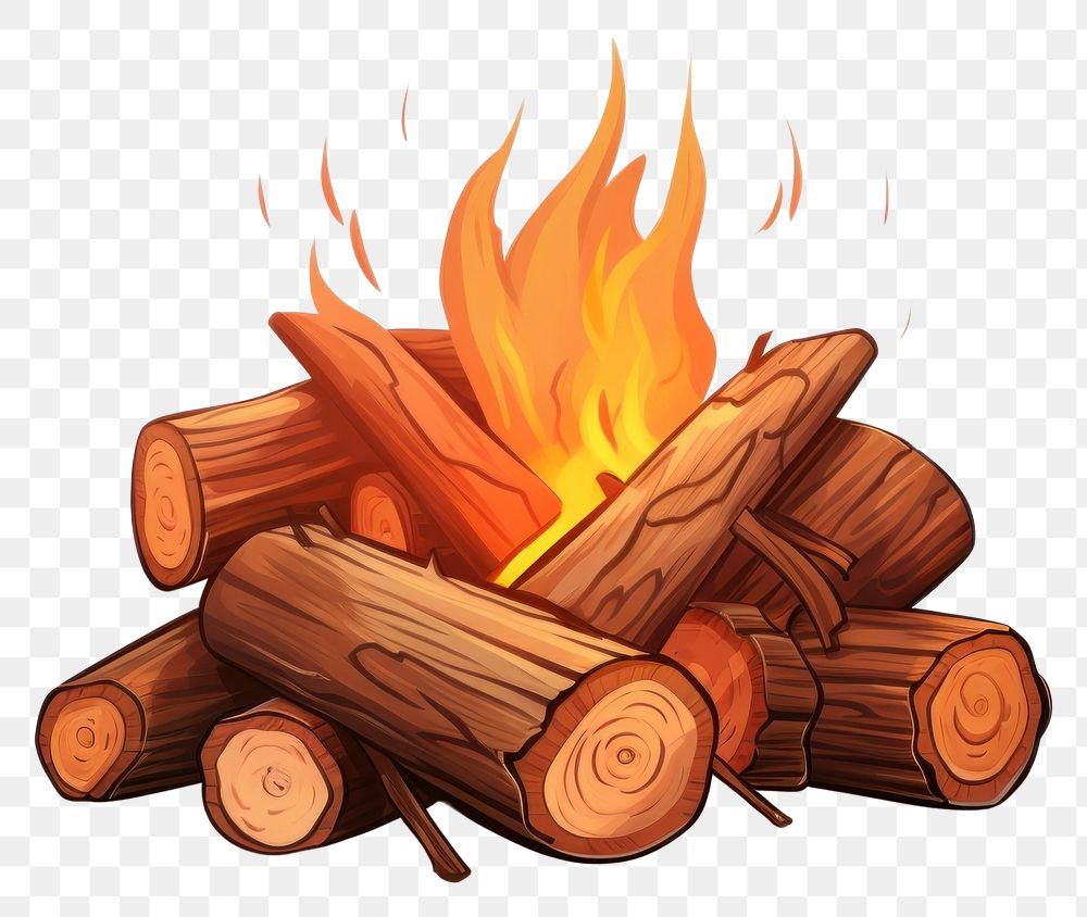 PNG Fireplace bonfire wood deforestation. AI generated Image by rawpixel.