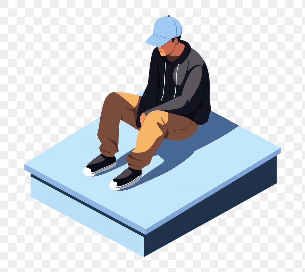 PNG Person sitting cartoon adult. AI generated Image by rawpixel.