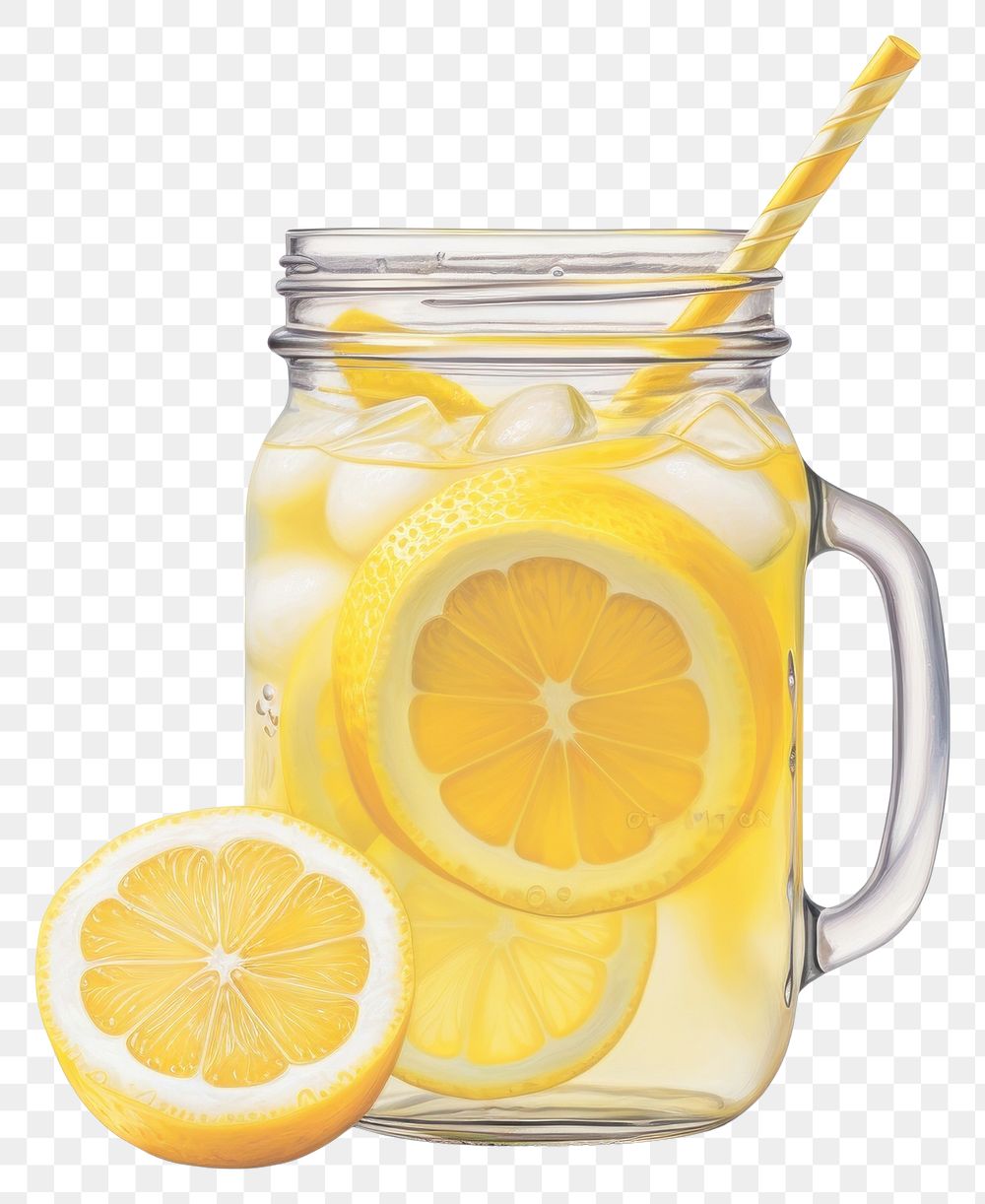 PNG  Lemonade jar drink glass. AI generated Image by rawpixel.