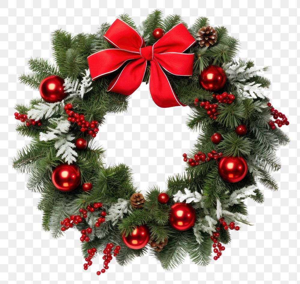 PNG Christmas wreath plant white background