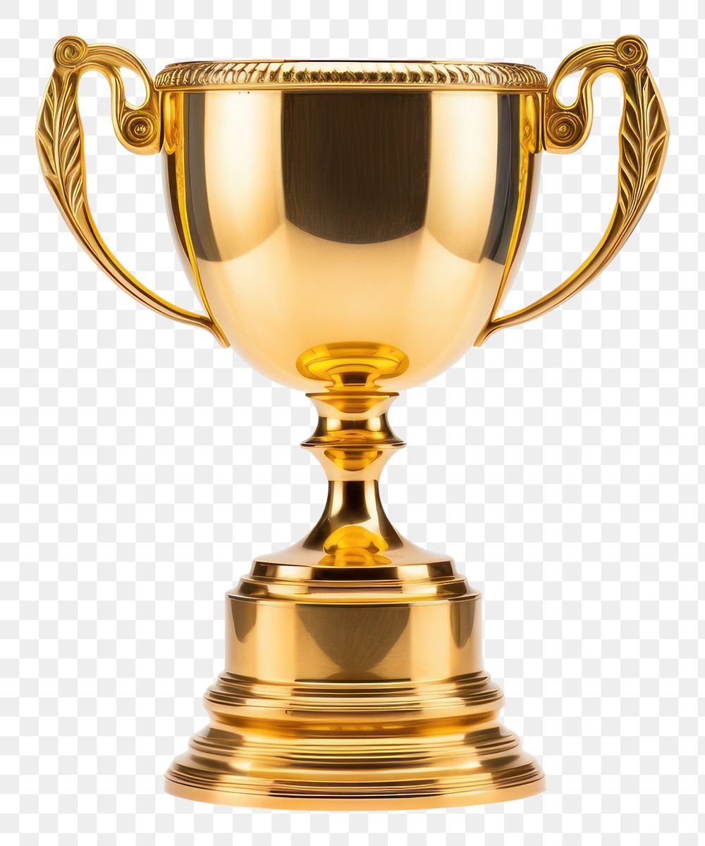 PNG Trophy gold white background achievement