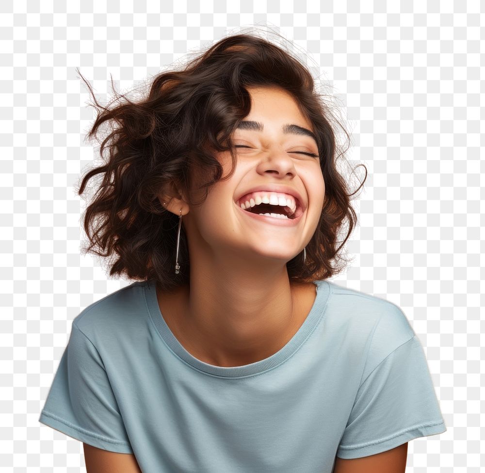 PNG Teenager girl laughing smile relaxation happiness. AI generated Image by rawpixel.