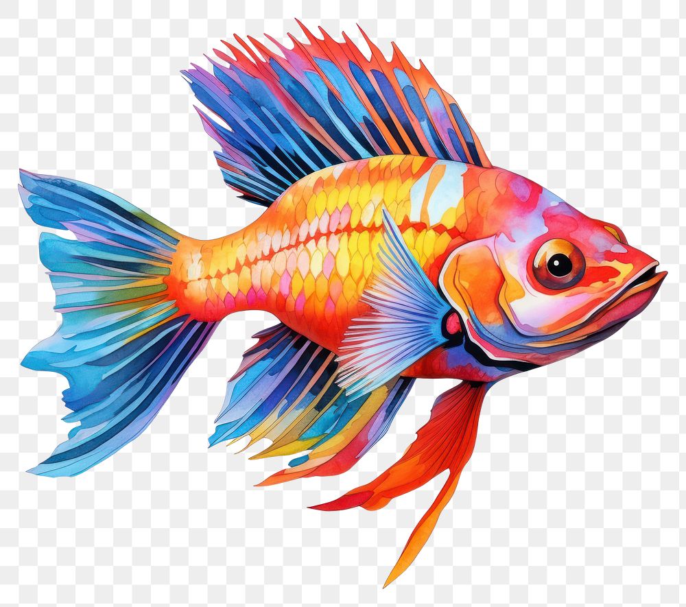 PNG Fish goldfish drawing animal. AI generated Image by rawpixel.