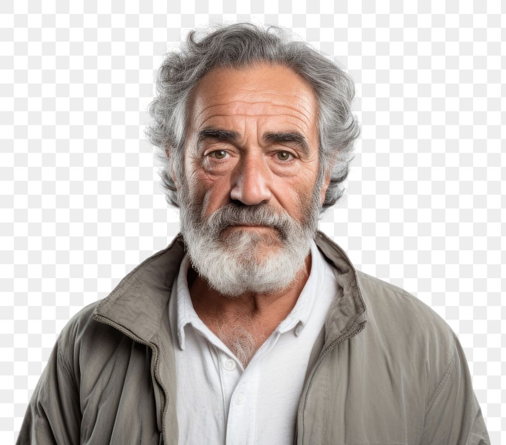 PNG Senior adult portrait beard contemplation. AI generated Image by rawpixel.