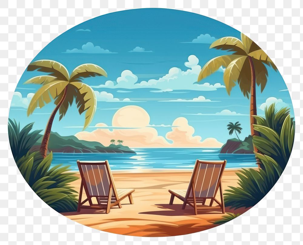 PNG Summer season circle icon summer furniture outdoors. AI generated Image by rawpixel.
