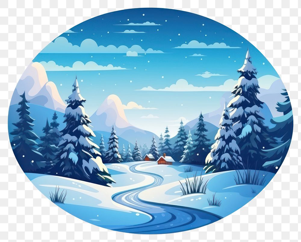 PNG Winter circle icon cartoon winter nature. AI generated Image by rawpixel.