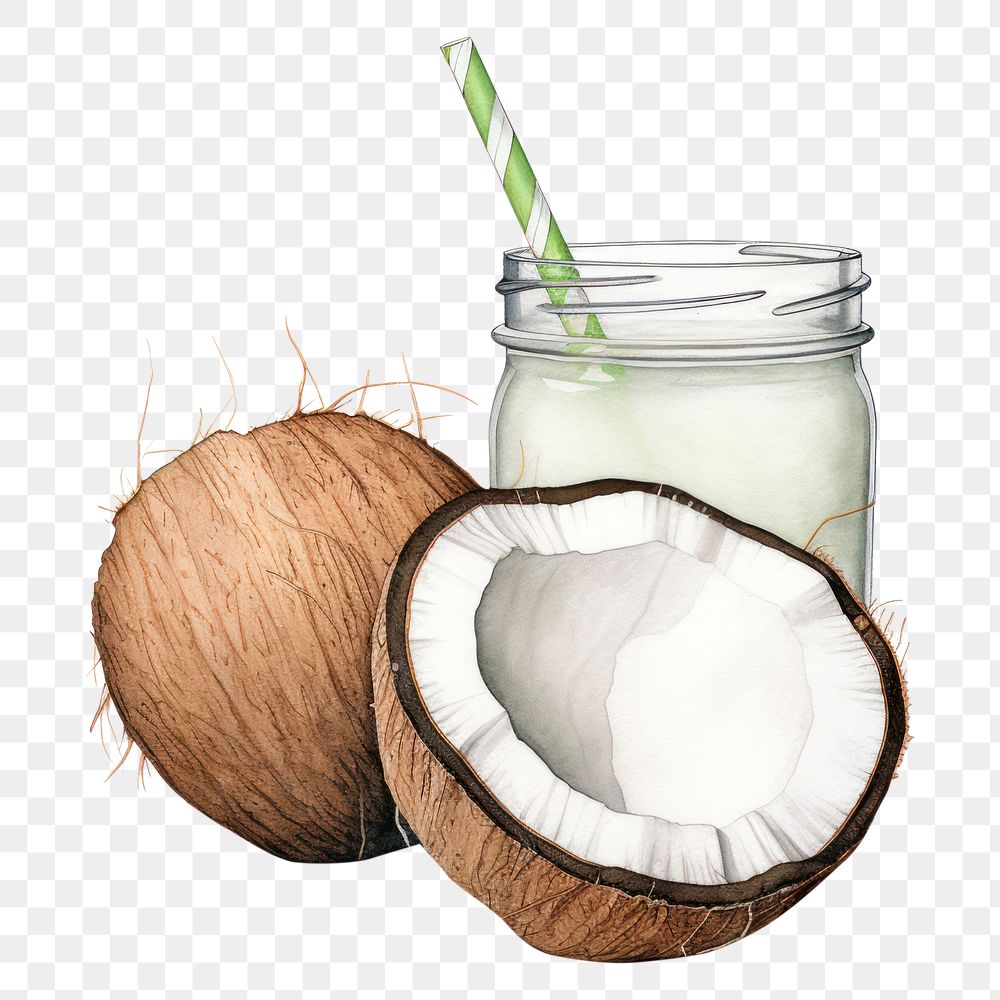 PNG Coconuts fruit plant drink. AI generated Image by rawpixel.