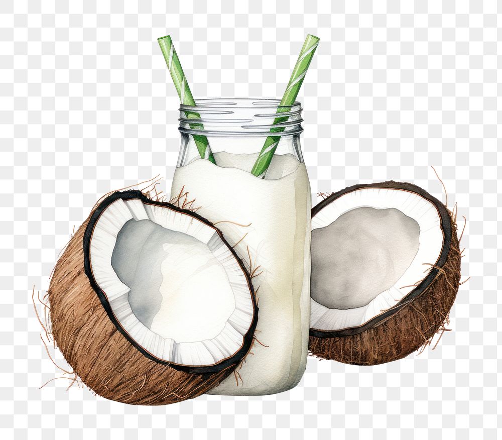 PNG Coconut fruit plant food. AI generated Image by rawpixel.