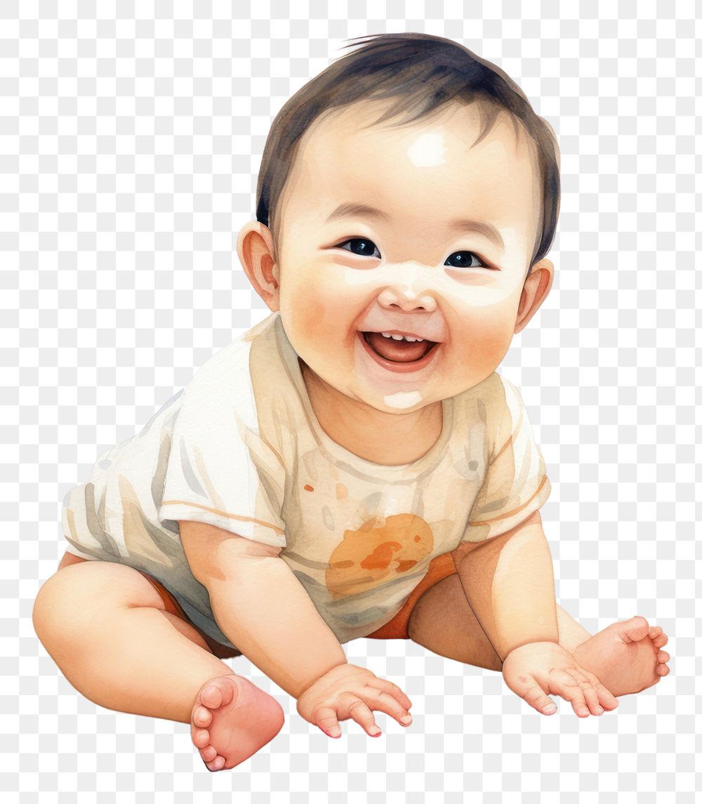 PNG Baby crawling portrait smiling. AI generated Image by rawpixel.