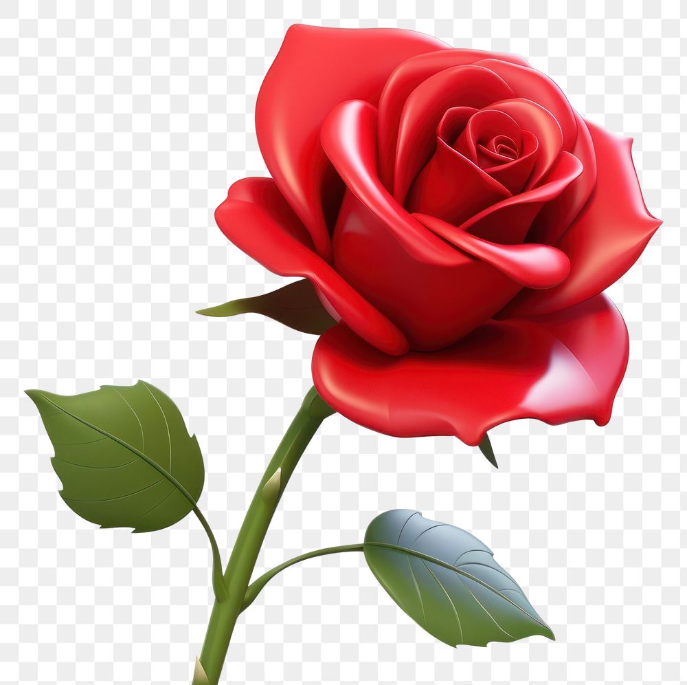 PNG Red rose flower plant white background. AI generated Image by rawpixel.