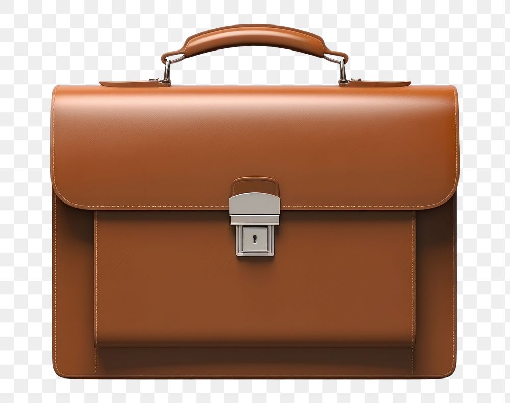 PNG  Briefcase leather brown bag. AI generated Image by rawpixel.
