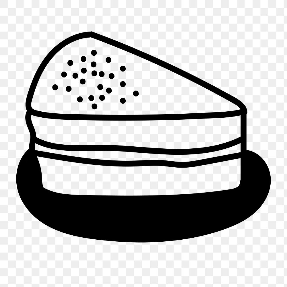 Matcha cheese cake png doodle element, transparent background