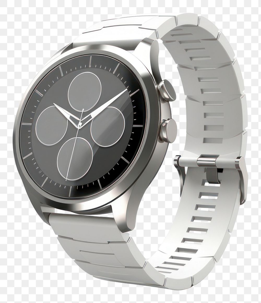 PNG Smartwatch stainless steel line wristwatch white background technology. AI generated Image by rawpixel.