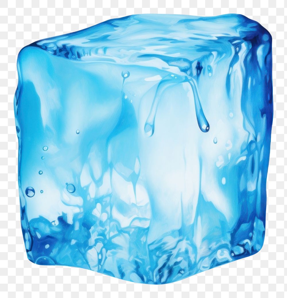 PNG One melting ice cube refreshment splashing freezing. AI generated Image by rawpixel.