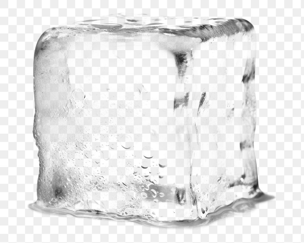 PNG One melting ice cube white background freshness freezing