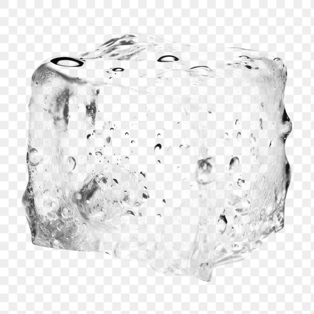 PNG One melting ice cube white white background freezing. AI generated Image by rawpixel.