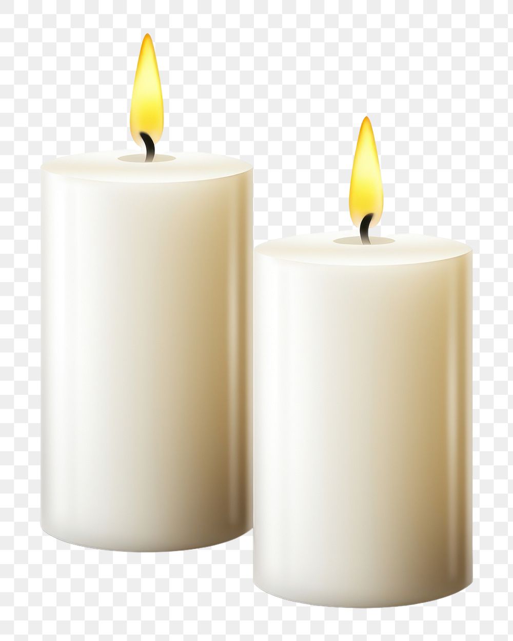 PNG White candles white background illuminated cylinder. AI generated Image by rawpixel.