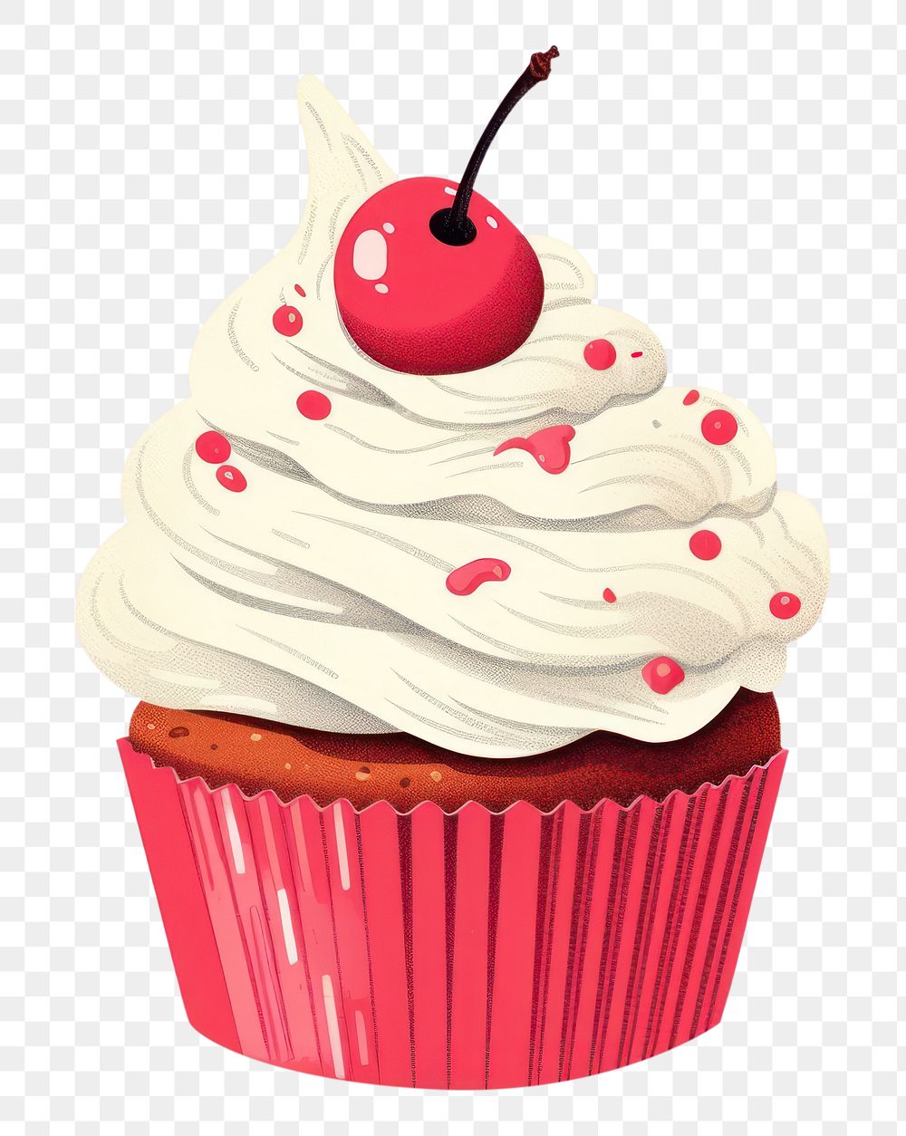 PNG Cupcake dessert cartoon cream. AI generated Image by rawpixel.