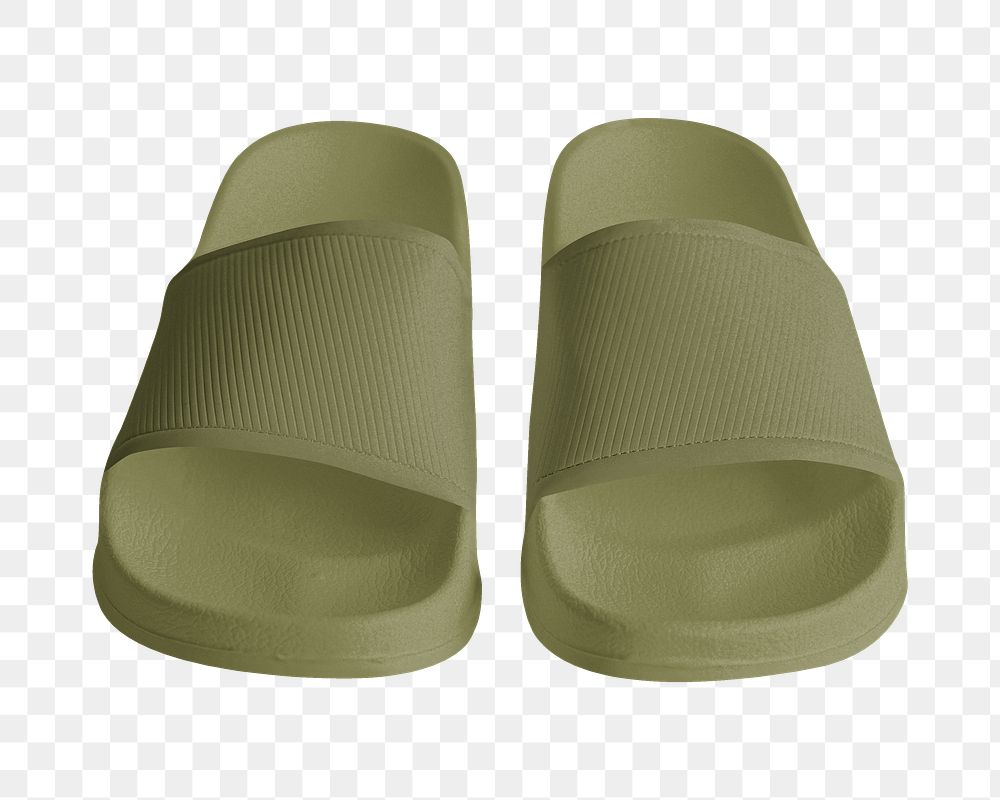 PNG green sandals, design element, transparent background