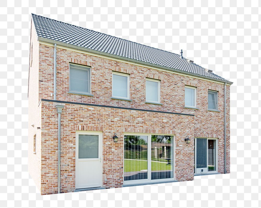 Brick house png, transparent background