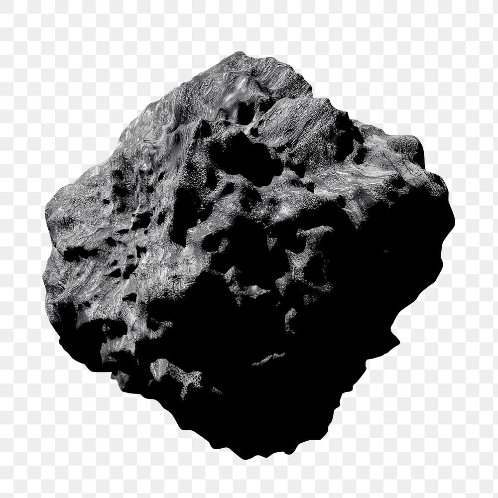 Space meteor rock png, transparent background